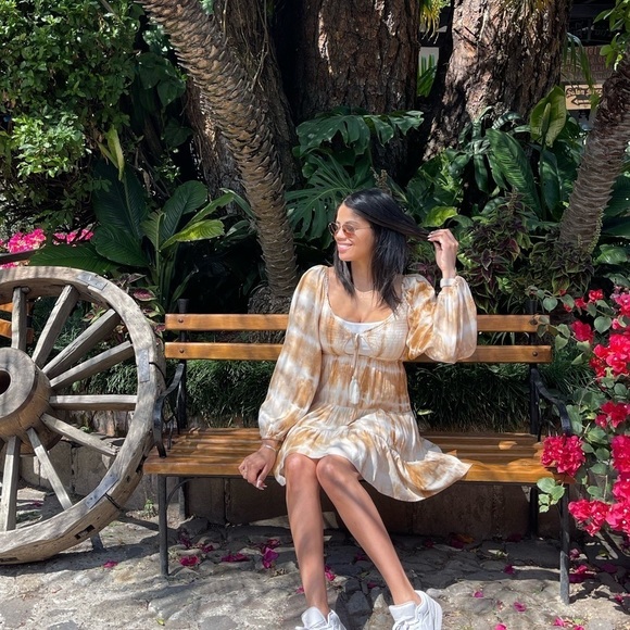 Tie dye mini long sleeve mini dress | NWT - Picture 2 of 2